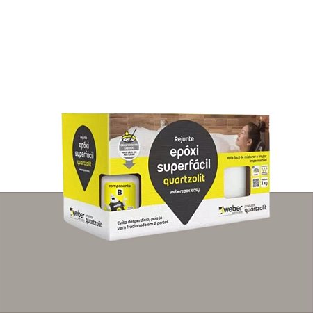 Rejunte Epóxi Superfácil 1KG Cinza Outono Quartzolit