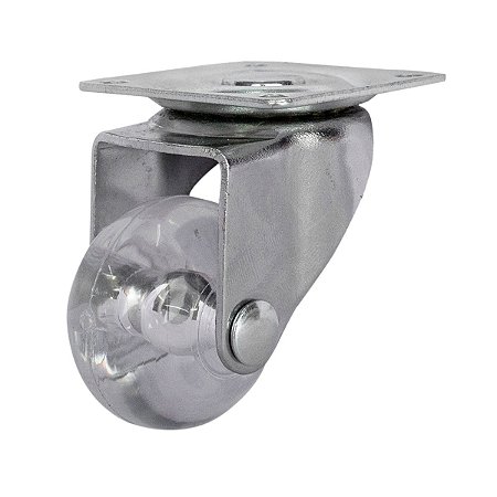 Rodizio Giratorio Glpb 138 1.3/8" com Placa e Roda em Pvc Gel cristal 3905 Colson