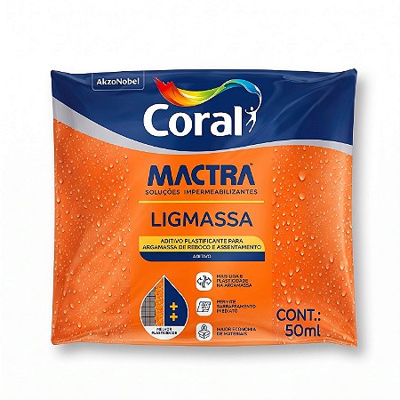 Aditivo para Argamassa Ligmassa 50ml Sachê Mactra 425015