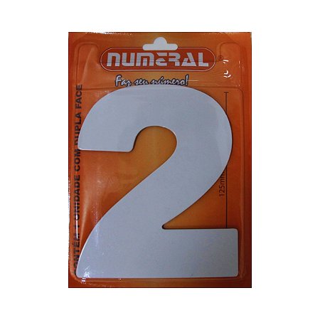 Numero Residencial Branco 2 125mm Numeral