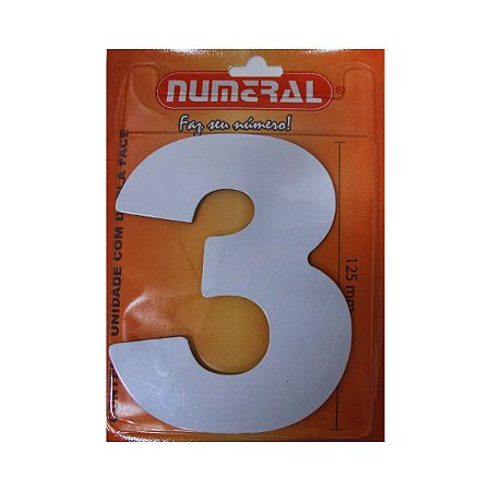 Numero Residencial Branco 3 125mm Numeral