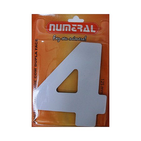 Numero Residencial Branco 4 125mm Numeral