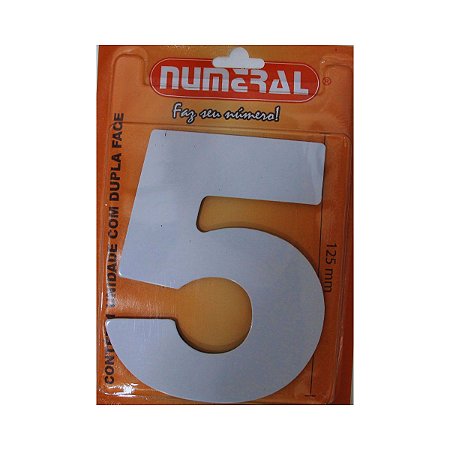 Numero Residencial Branco 5 125mm Numeral