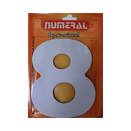 Numero Residencial Branco 8 125mm Numeral