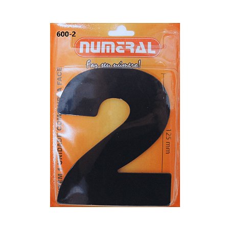 Numero Residencial Preto 2 125mm Numeral