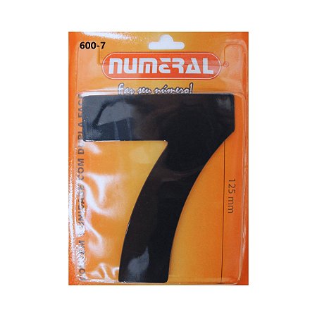 Numero Residencial Preto 7 125mm Numeral