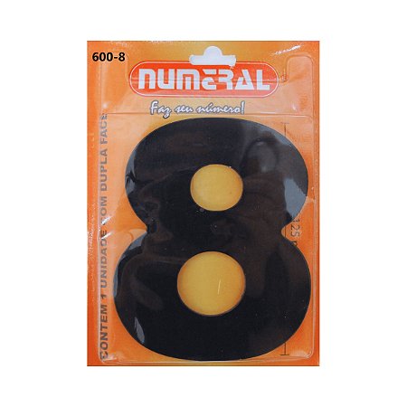 Numero Residencial Preto 8 125mm Numeral