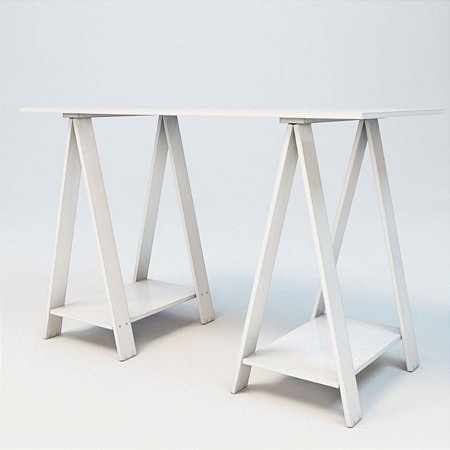 Mesa Cavalete para Escritório 120x80x60 Branca Multivisão