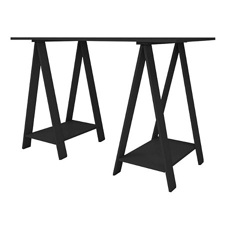 Mesa Cavalete para Escritório 120x80x60 Preta Multivisão