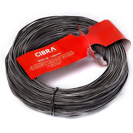Arame Recozido Liso 12/1.25mm 1KG Preto Cibra