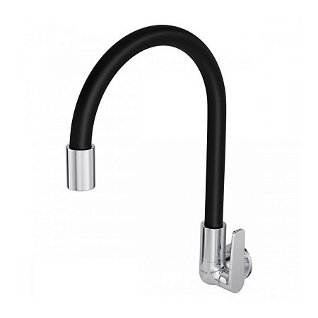 Torneira para Cozinha de Parede Flex Motion Preta e Cromada 1168.C23 Deca