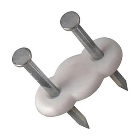 Fixa Fio Duplo Branco + Prego 1,8x25 20 Unidades Sfor