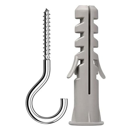 Gancho 6mm + Bucha Nylon com Aba 6mm 20 Unidades Sfor