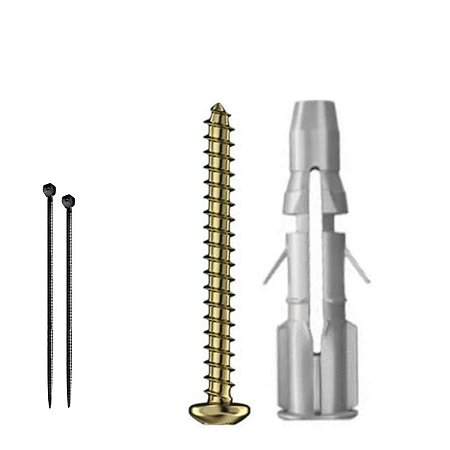 Parafuso Chip PHS 4,0x60 + Bucha UM-TIE 08 + Abraçadeira 4,5x200 6 Unidades Sfor