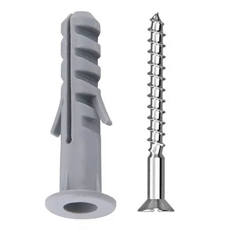 Parafuso para Madeira PHS 3,8x40 + Bucha Nylon com Aba 6mm 10 Unidades Sfor