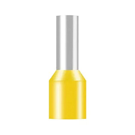 Terminal Tubular Isolado Simples Amarelo 6mm 20 Unidades Sfor