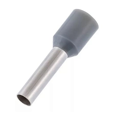 Terminal Tubular Isolado Simples Cinza 4mm 20 Unidades Sfor