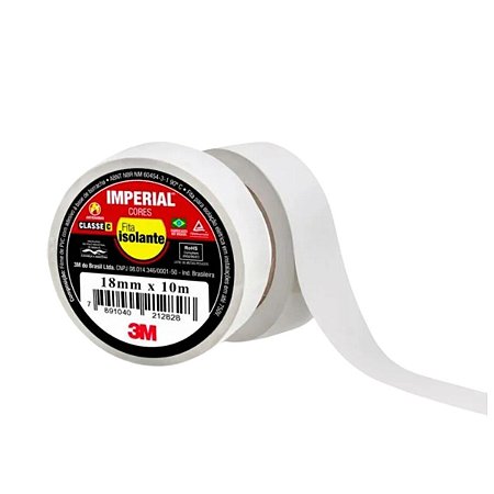 Fita Isolante Imperial 18mm x 10m Branco 3M