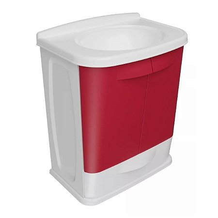 Gabinete para Banheiro com Lavatório GAB5 Vermelho Astra