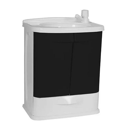 Gabinete para Banheiro com Lavatório GAB5 Preto Astra