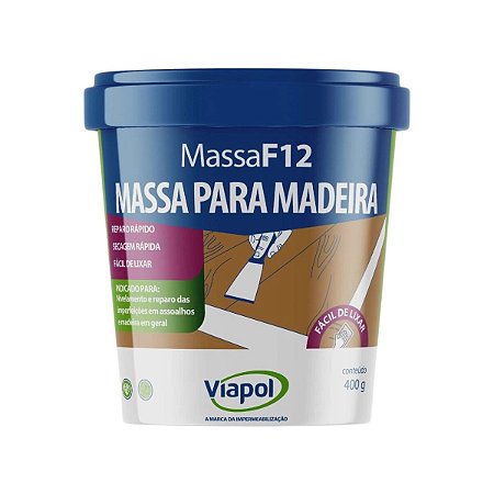 Massa de Calafetar Madeira F-12 400G Branca Viapol