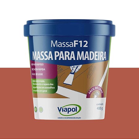 Massa de Calafetar Madeira F-12 400G Mogno Viapol