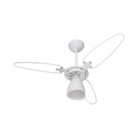 Ventilador de Teto Wind Light 3 Pás Transparente e Branco 127V Ventisol