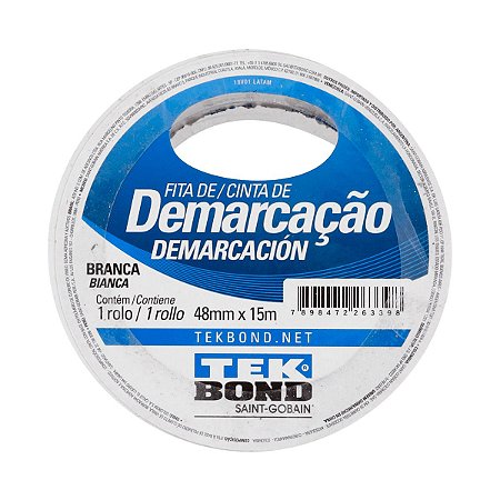 Fita de Demarcação 48mm x 15m Branca Tekbond
