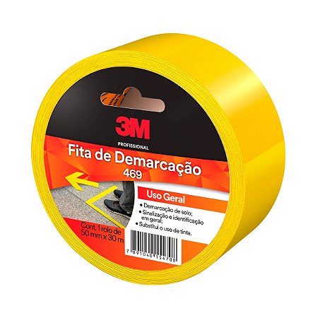 Fita de Demarcação para Solo Scotch 50mm x 30m 469 Amarela 3M