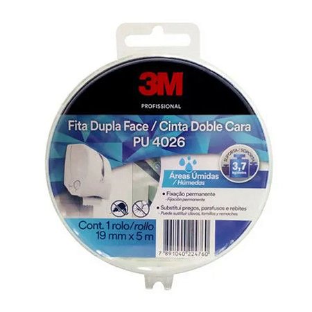 Fita Dupla Face Áreas Umidas 19mm x 5m 3M