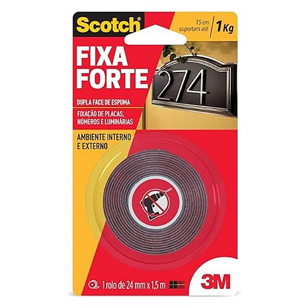 Fita Fixa Forte Uso Interno 24mm x 1,5m 4411 Scotch-Brite 3M