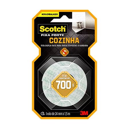Fita Fixa Forte Uso em Cozinhas 24mm x 1,5m Scotch-Brite 3M