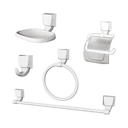Kit de Acessórios para Banheiro 05 Peças Branco 2000 F24 Lorenzetti