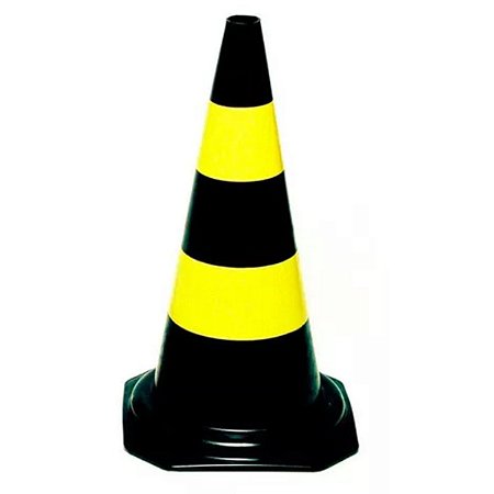 Cone de Sinalização CG50007 50CM Preto/Amarelo 010219010 Carbografite