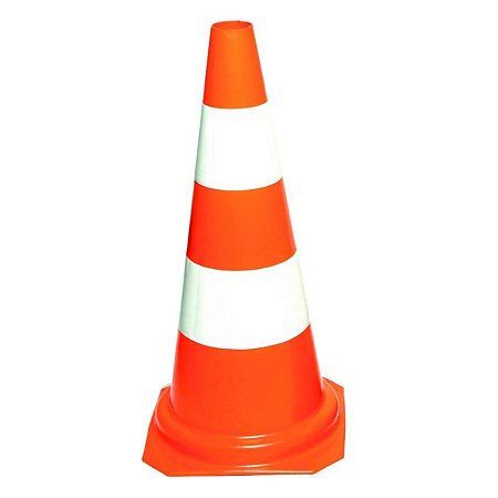 Cone de Sinalização 75CM Laranja/Branco 010219110 Carbografite