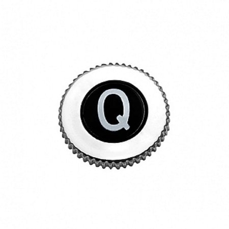 Botão para Volante ABS com Rosca Padrão Deca Letra Q 100202 Cromado/Preto Blukit