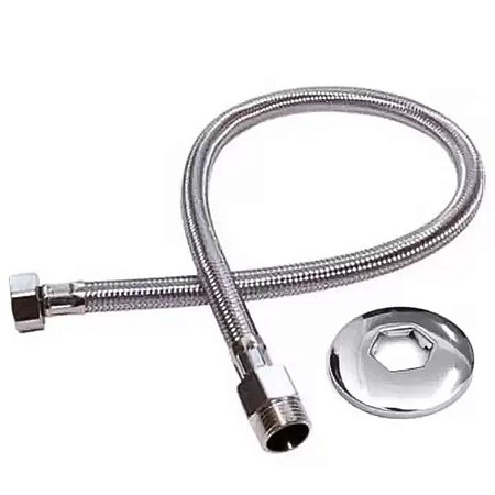 Flexivel para Água Inox com Registro  Macho e Fêmea 1/2X0,90M 250133 Blukit