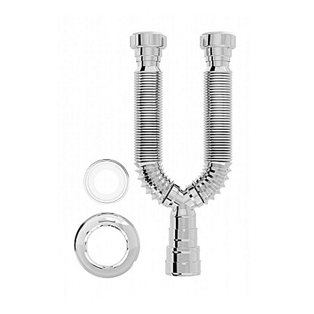 Sifão Tubo Extensivo Duplo Universal 031601 Cromado Blukit