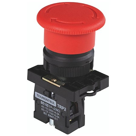 Botão de Emergência TRP2 ES542 1NF com Base de Plástico Vermelho 58015805 Tramontina