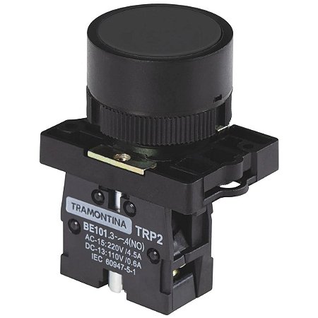Botão de Impulso TRP2 EA21 1NA com Base de Plástico Preto  58015711 Tramontina