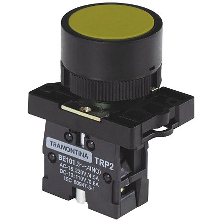 Botão de Impulso TRP2 EA51 1NA com Base de Plástico Amarelo 58015715 Tramontina