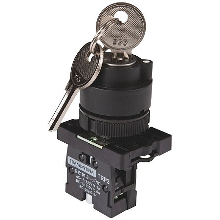 Botão Seletor com Chave TRP2 EG21 1NA 2 Posições com Base Plástica 58015910 Tramontina