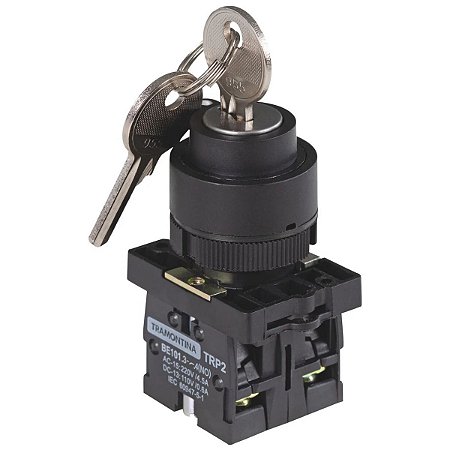 Botão Seletor com Chave TRP2 EG33 2NA 3 Posições com Base Plástica 58015911 Tramontina
