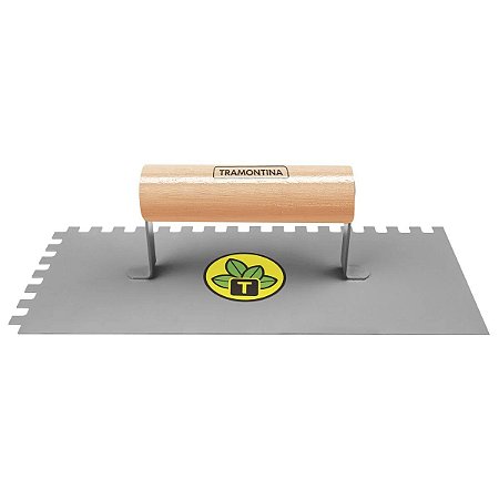 Desempenadeira Lisa com Dentes Aço com Cabo de Madeira 77376115 Tramontina