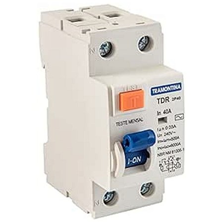 Interruptor Diferencial DR TDR-2P 40A 1P+N 30MA-6KA 58014/071 Tramontina