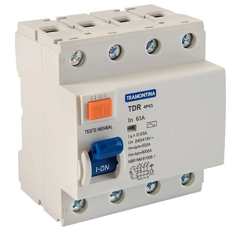 Interruptor TDR-63 4P 63 a 30mA 6KA 58014077 Tramontina