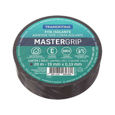 Fita Isolante Mastergrip 13mmx19mm 20m Preta Tramontina