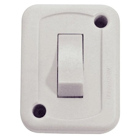 Interruptor de Sobrepor 10A 250V 1 Tecla Simples Branco 57400104 Tramontina