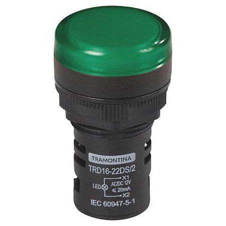 Sinalizador TRD16 22DS/2 12V Verde 58015/464 Tramontina