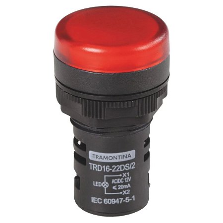 Sinalizador TRD16 22DS/2 12V Vermelho 58015/461 Tramontina